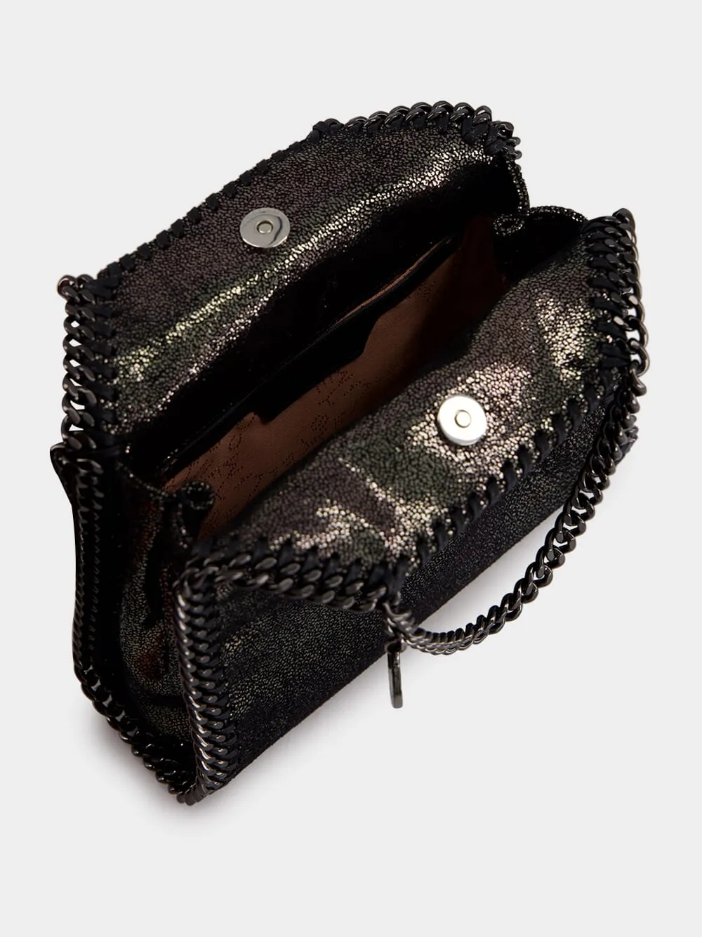 Dark Grey Metallic Falabella Tiny Tote Bag