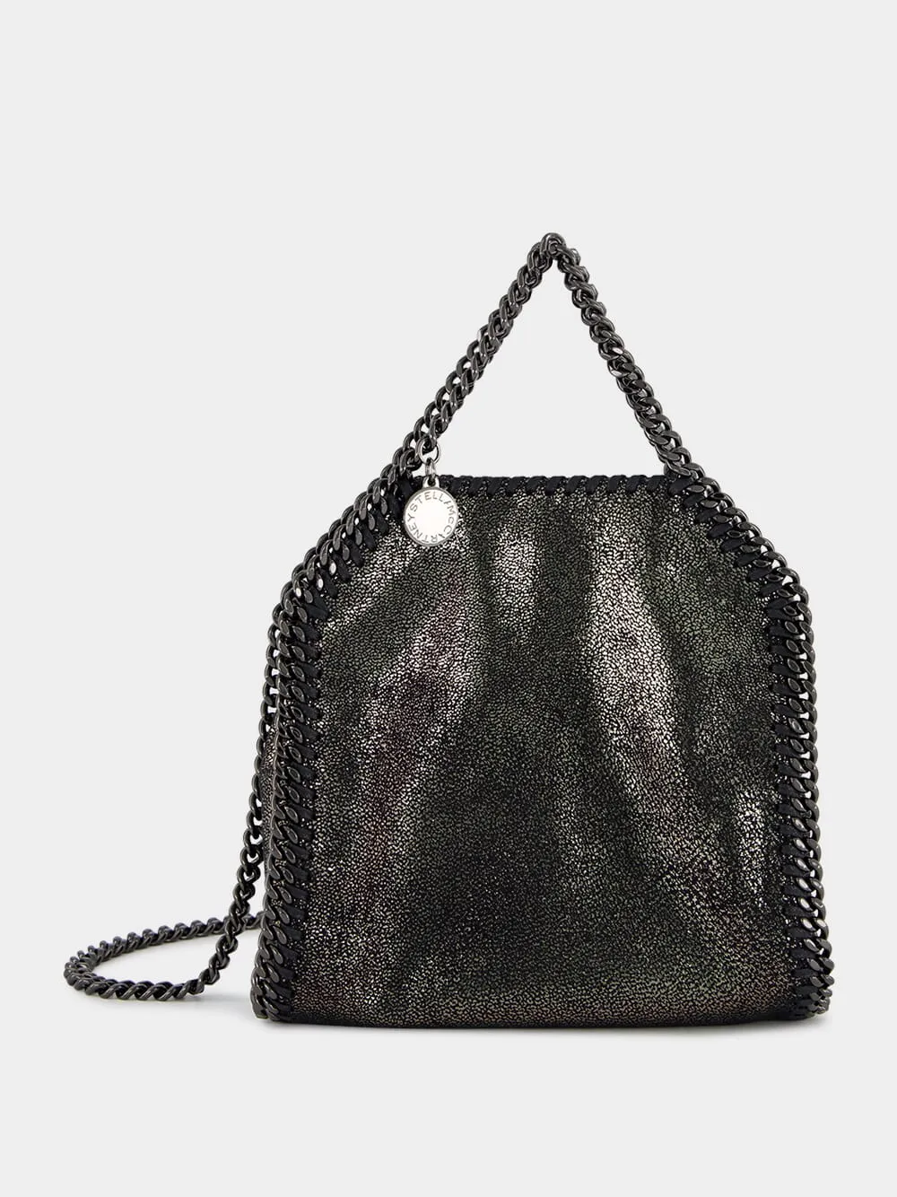 Dark Grey Metallic Falabella Tiny Tote Bag