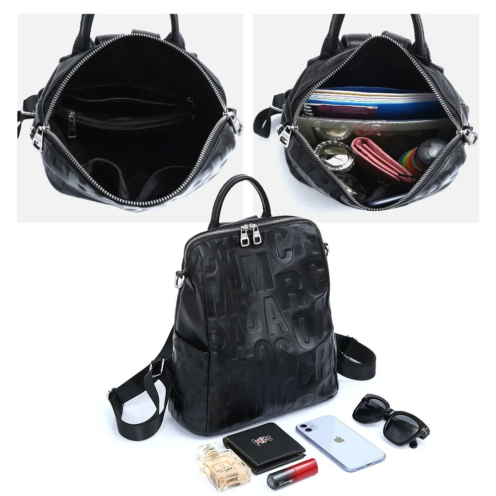 Designer Leather Backpack Shoulder Bag Commuter Backpack for Women