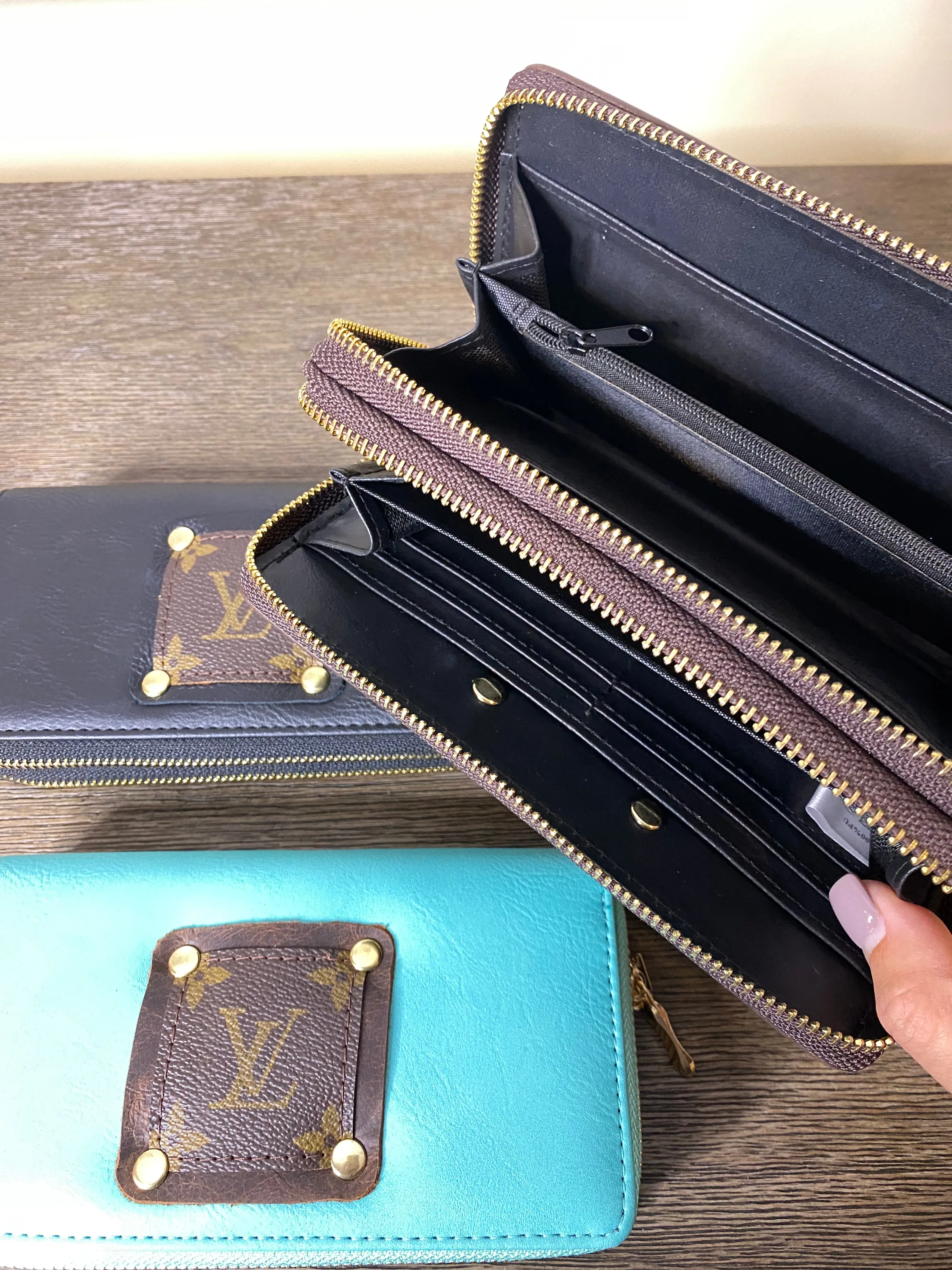 Designer Upcycle LV: Double Wallet Wristlet