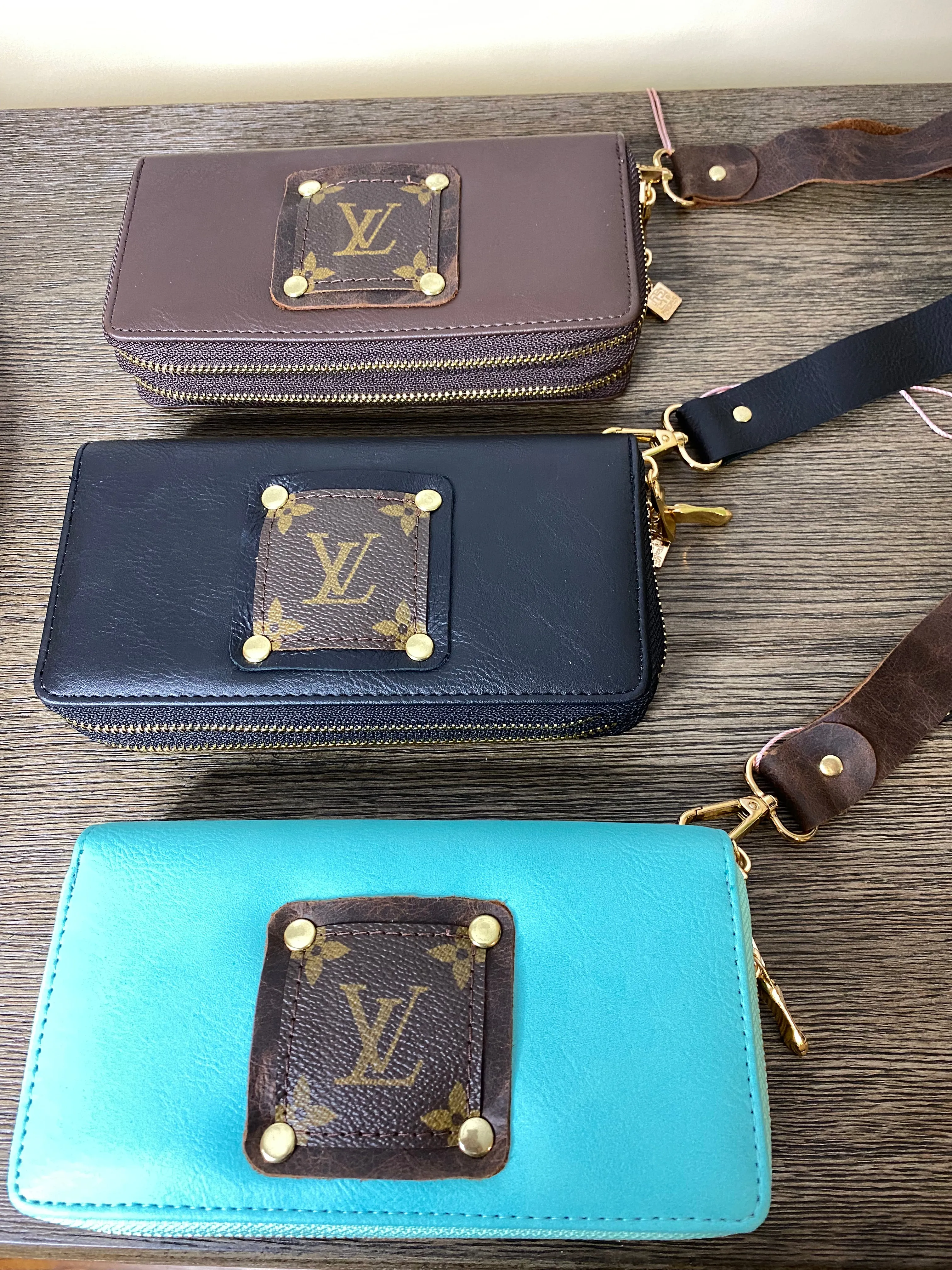 Designer Upcycle LV: Double Wallet Wristlet