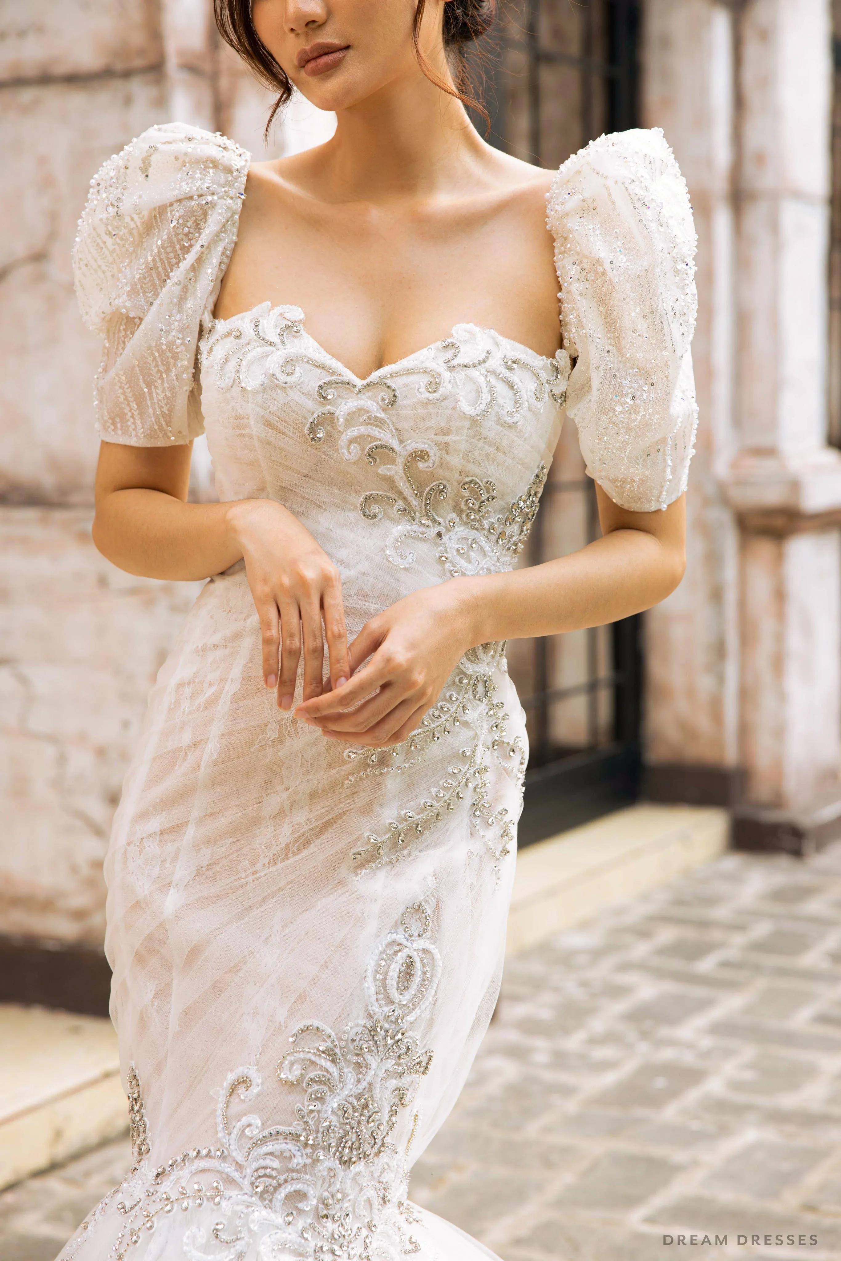 Detachable Short Sleeves for Wedding Dress (#SERENA)
