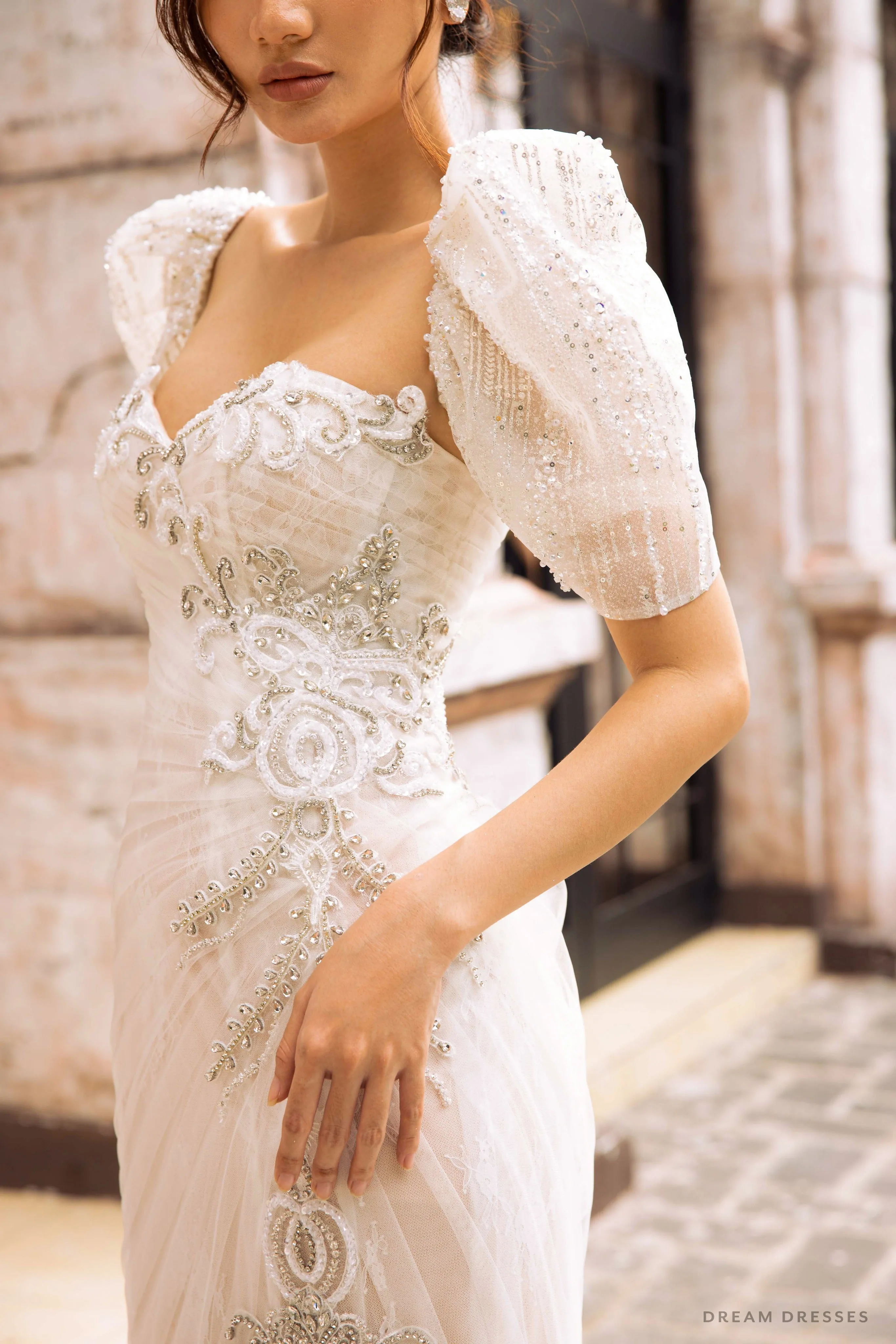 Detachable Short Sleeves for Wedding Dress (#SERENA)