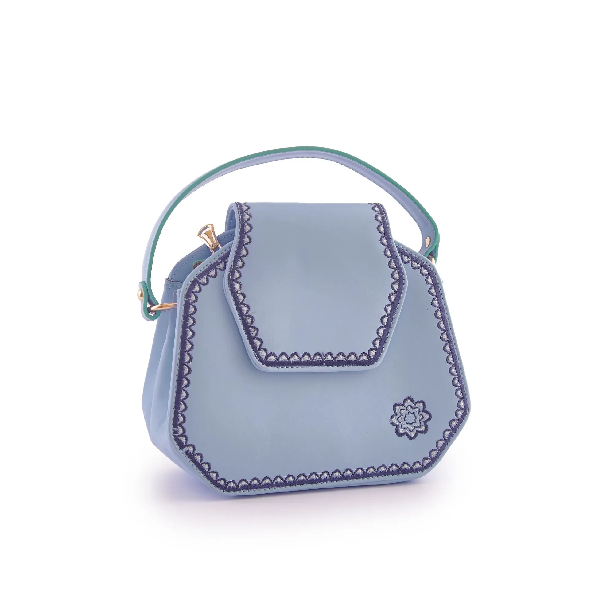 Dikiş | Embroidered Frame Bag - Blue