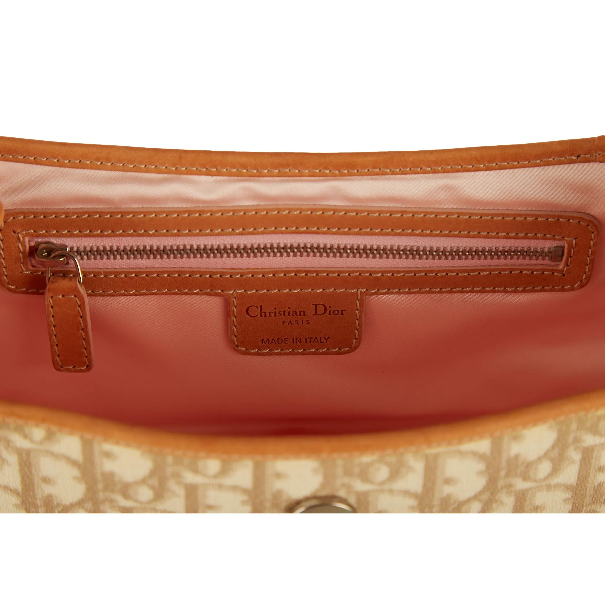 Dior Beige Logo Heart Lock Shoulder Bag