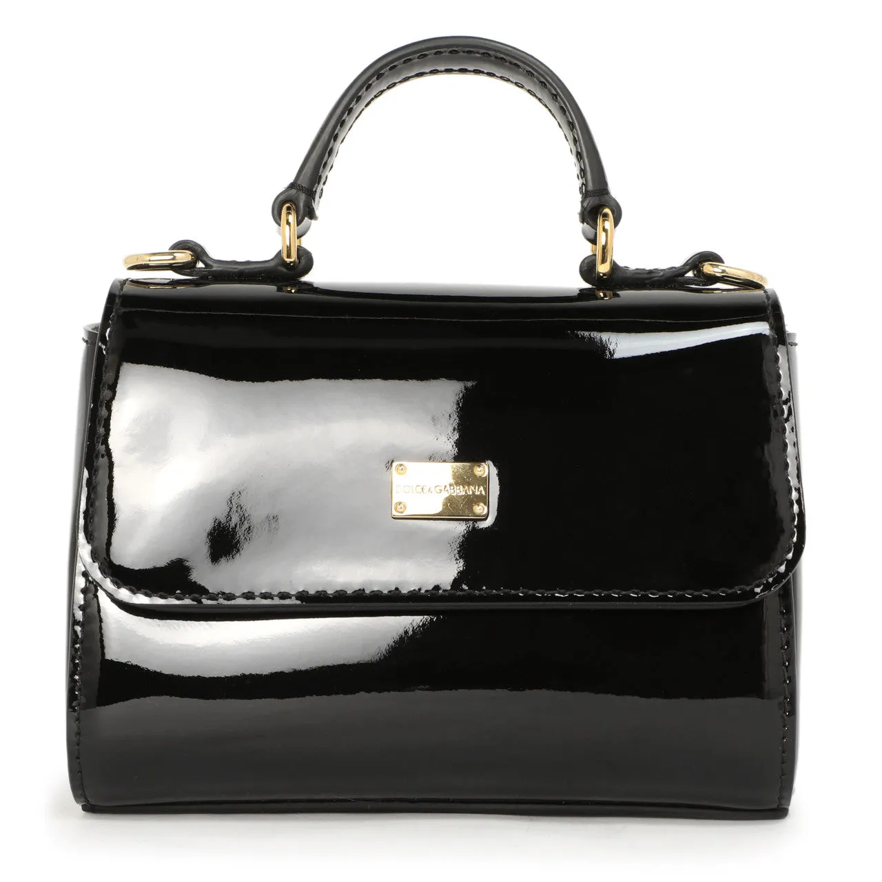 Dolce & Gabbana Black Vernice Mini Satchel