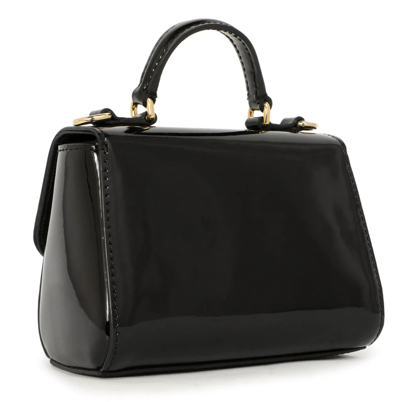 Dolce & Gabbana Black Vernice Mini Satchel