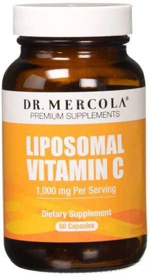 Dr. Mercola Vitamina liposómica C 1,000 mg por porción, 60 cápsulas, 30 porciones, mayor potencial de biodisponibilidad y protección contra las molestias intestinales, 2