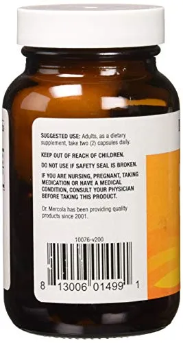 Dr. Mercola Vitamina liposómica C 1,000 mg por porción, 60 cápsulas, 30 porciones, mayor potencial de biodisponibilidad y protección contra las molestias intestinales, 2