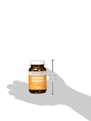 Dr. Mercola Vitamina liposómica C 1,000 mg por porción, 60 cápsulas, 30 porciones, mayor potencial de biodisponibilidad y protección contra las molestias intestinales, 2
