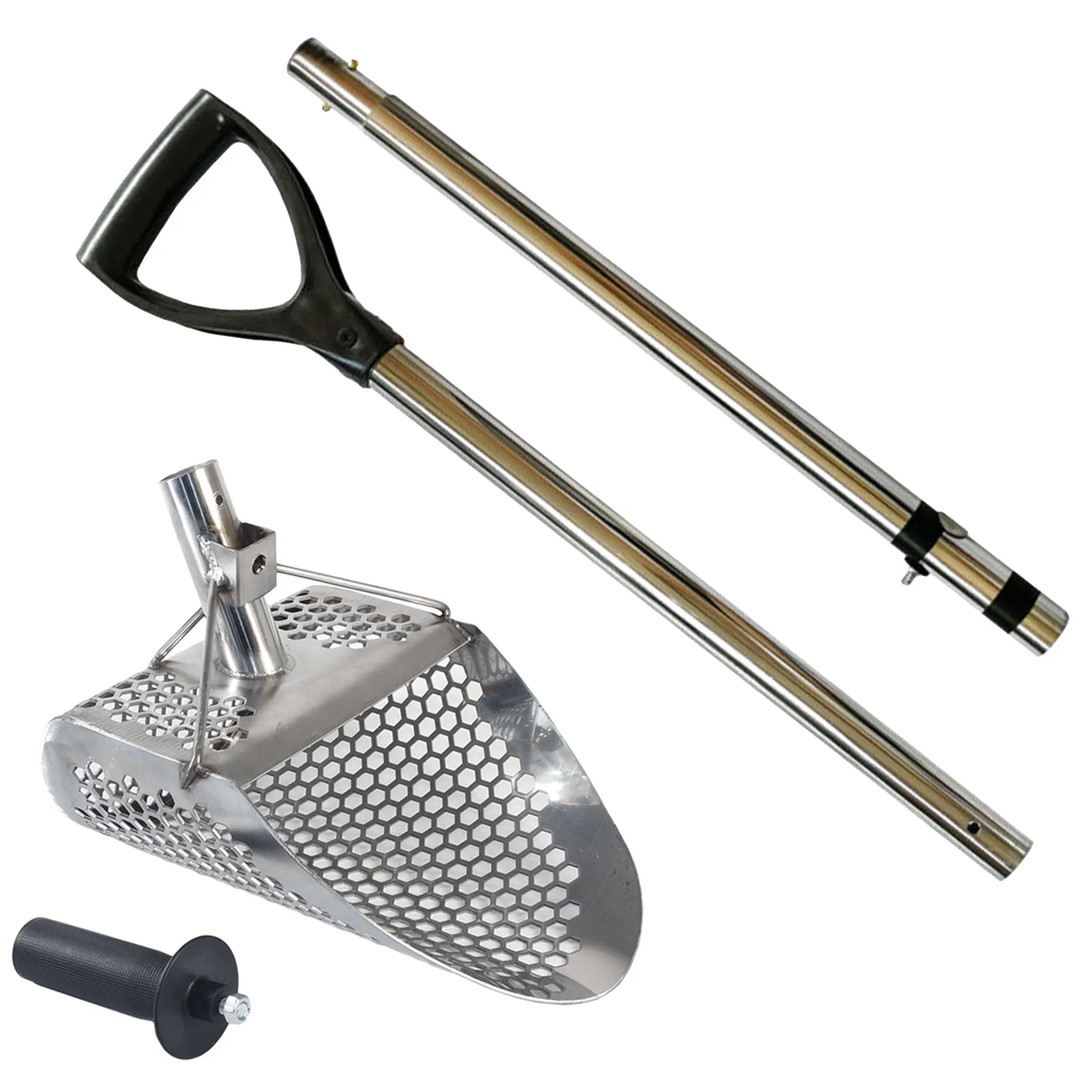 Dune Scoops Hydra 11" x 8" Stainless Metal Detector Sand Scoop with 2 mount options