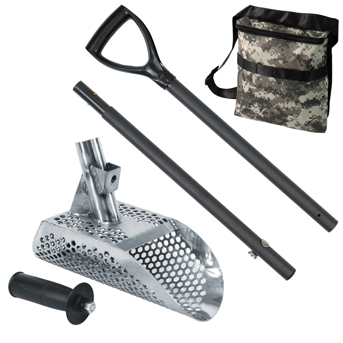 Dune Scoops Poseidon 10" x 5" Stainless Steel Metal Detector Sand Scoop Hexagon Holes