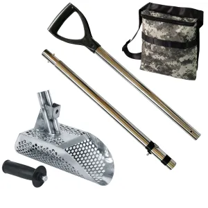 Dune Scoops Poseidon 10" x 5" Stainless Steel Metal Detector Sand Scoop Hexagon Holes