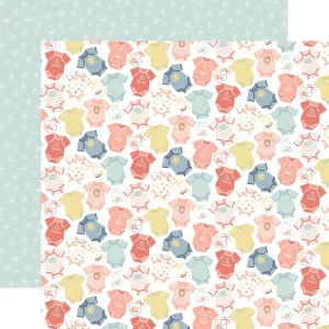 Echo Park - Baby On Board It's a Girl - 12x12 Single Sheet - It's A Girl Outfits