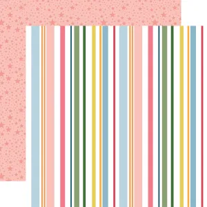 Echo Park - Here Comes The Sun - 12x12 Single Sheet / Summer Day Stripes