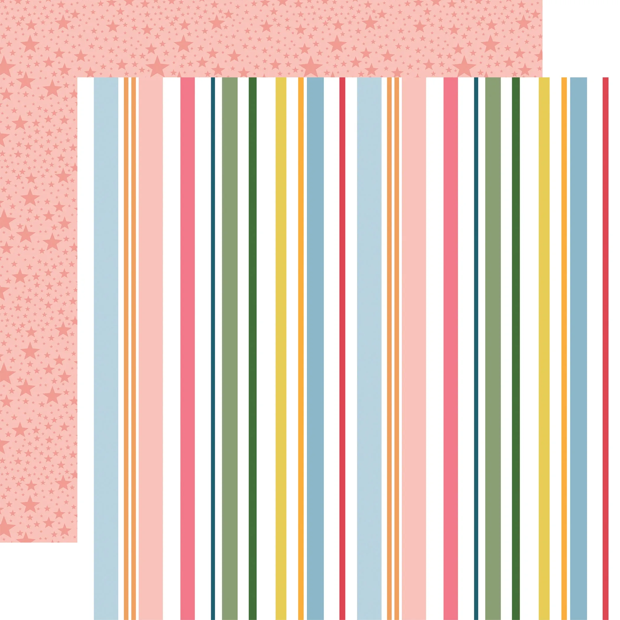 Echo Park - Here Comes The Sun - 12x12 Single Sheet / Summer Day Stripes