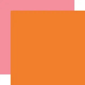 Echo Park - Sunny Days Ahead - 12x12 Single Sheet - Coordinating Solids - Orange / Pink
