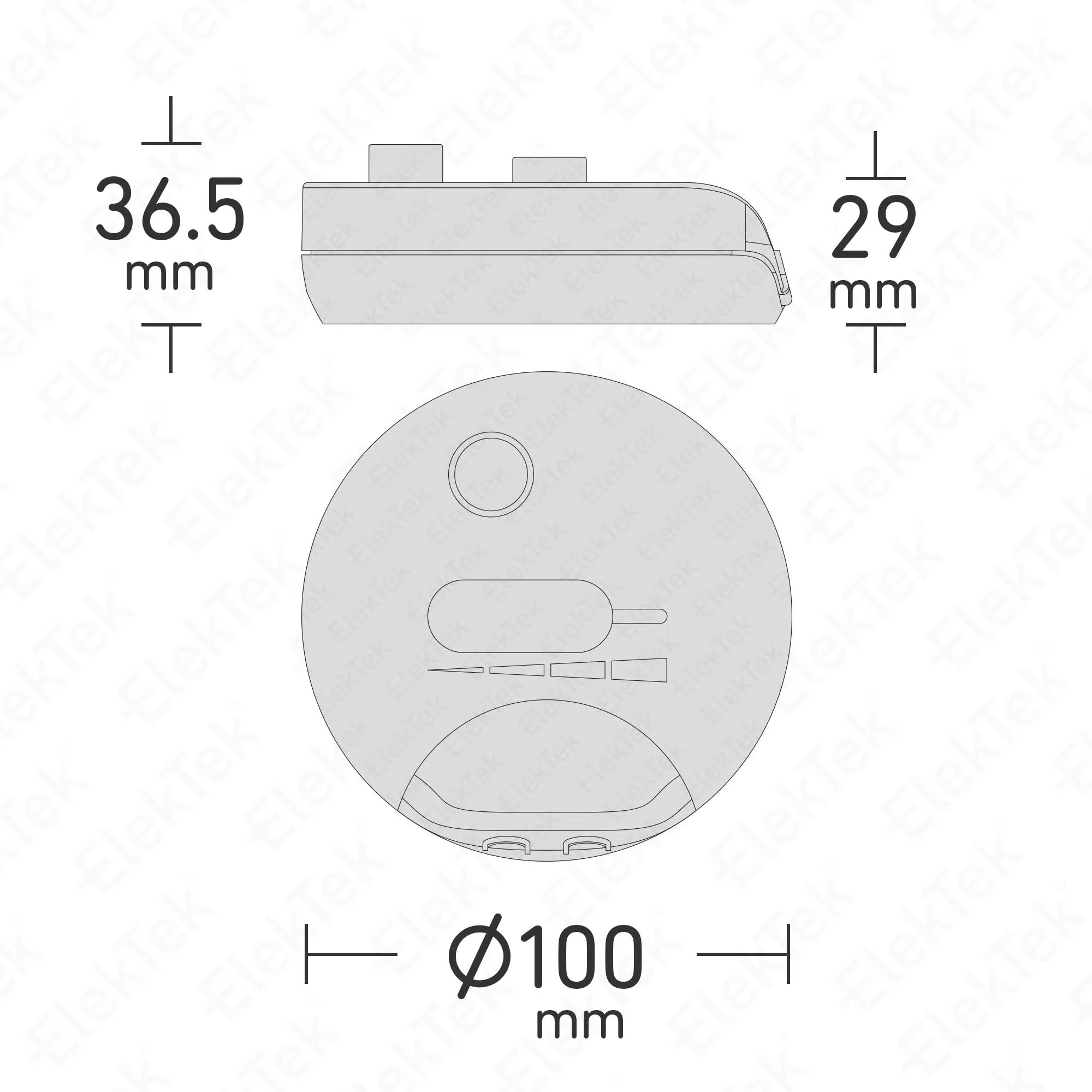 ElekTek LED Compatible Universal In Line Foot Dimmer Switch 240v AC 3 Core Suitable For LED CFL & Incandescent Bulbs Black