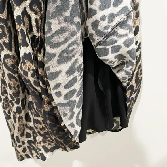 ELIZA J Leopard Print Long Sleeve Midi Dress NEW Animal Print Neutral Size 8