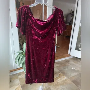 Eliza J off the shoulder velvet dress
