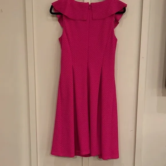 Eliza J Pink Ruffle Neckline Stretch Dress 6