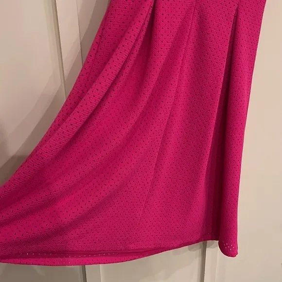Eliza J Pink Ruffle Neckline Stretch Dress 6