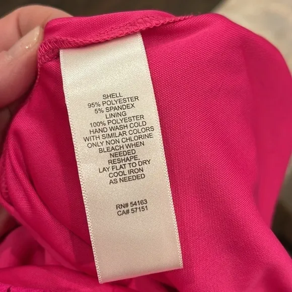Eliza J Pink Ruffle Neckline Stretch Dress 6