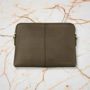 Elms   King Bowery Wallet, Khaki Saffiano