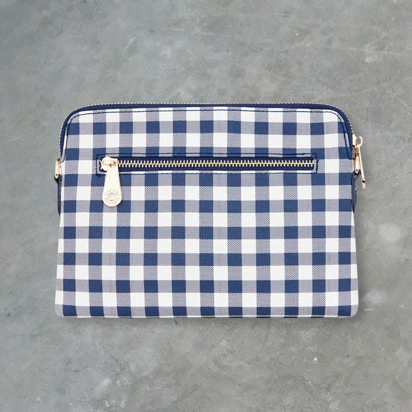 Elms   King Bowery Wallet, Navy Gingham