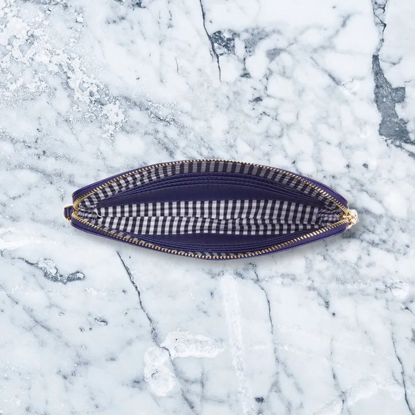 Elms   King Bowery Wallet, Navy Saffiano