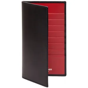 Ettinger Sterling Coat Wallet 8 Credit Card Slips Black With Red