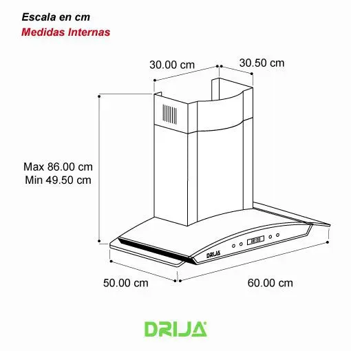Extractor De Grasa Acero Prisma Touch 60 cm