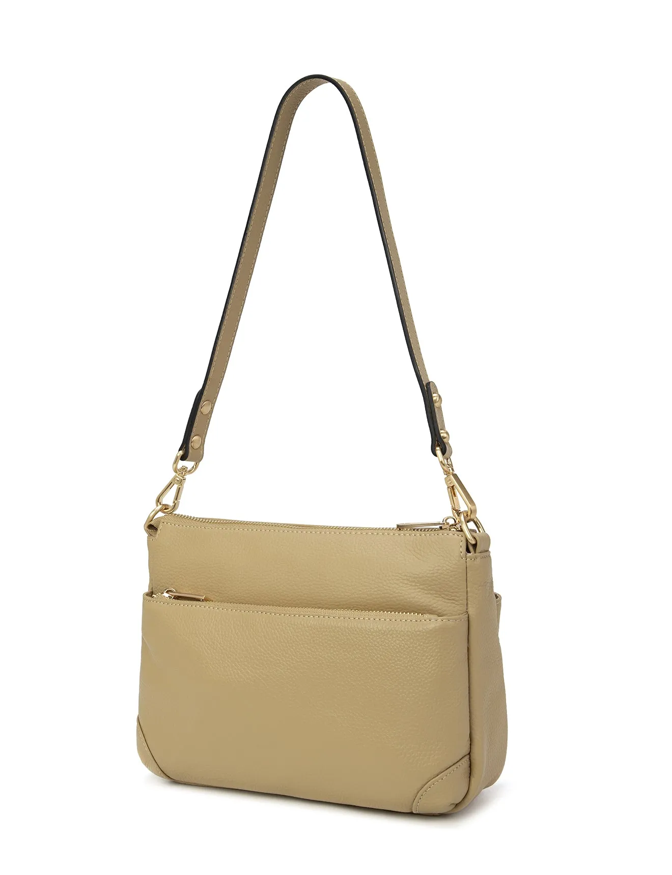 FAITH LEATHER CROSS BODY BAG- E1-0749-ARTICHOKE-SALE