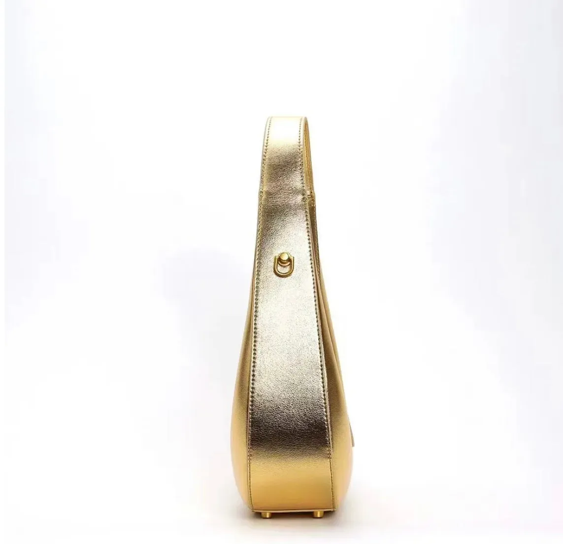 Fallon Shoulder Half moon Bag - Gold