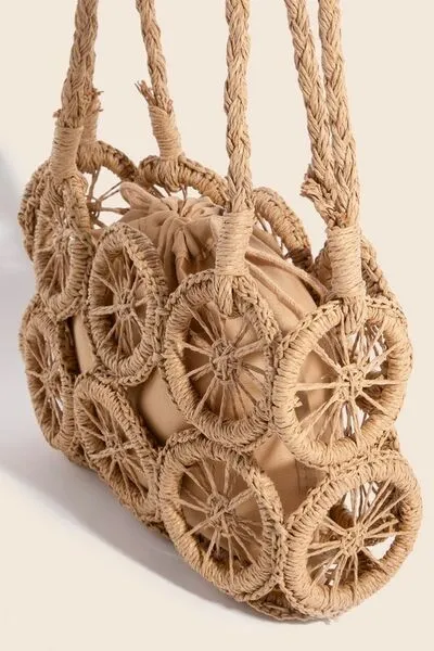 Fame Intricate Braided Wheels Crossbody Bag