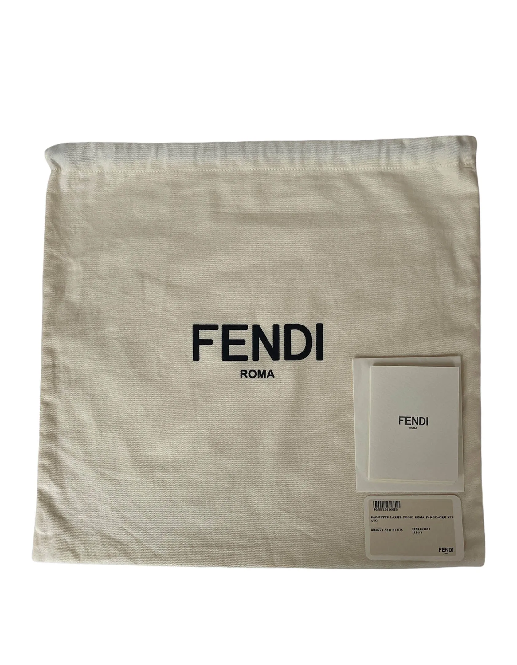 Fendi Brown Selleria Leather Large Baguette NM Bag w/ Two Straps