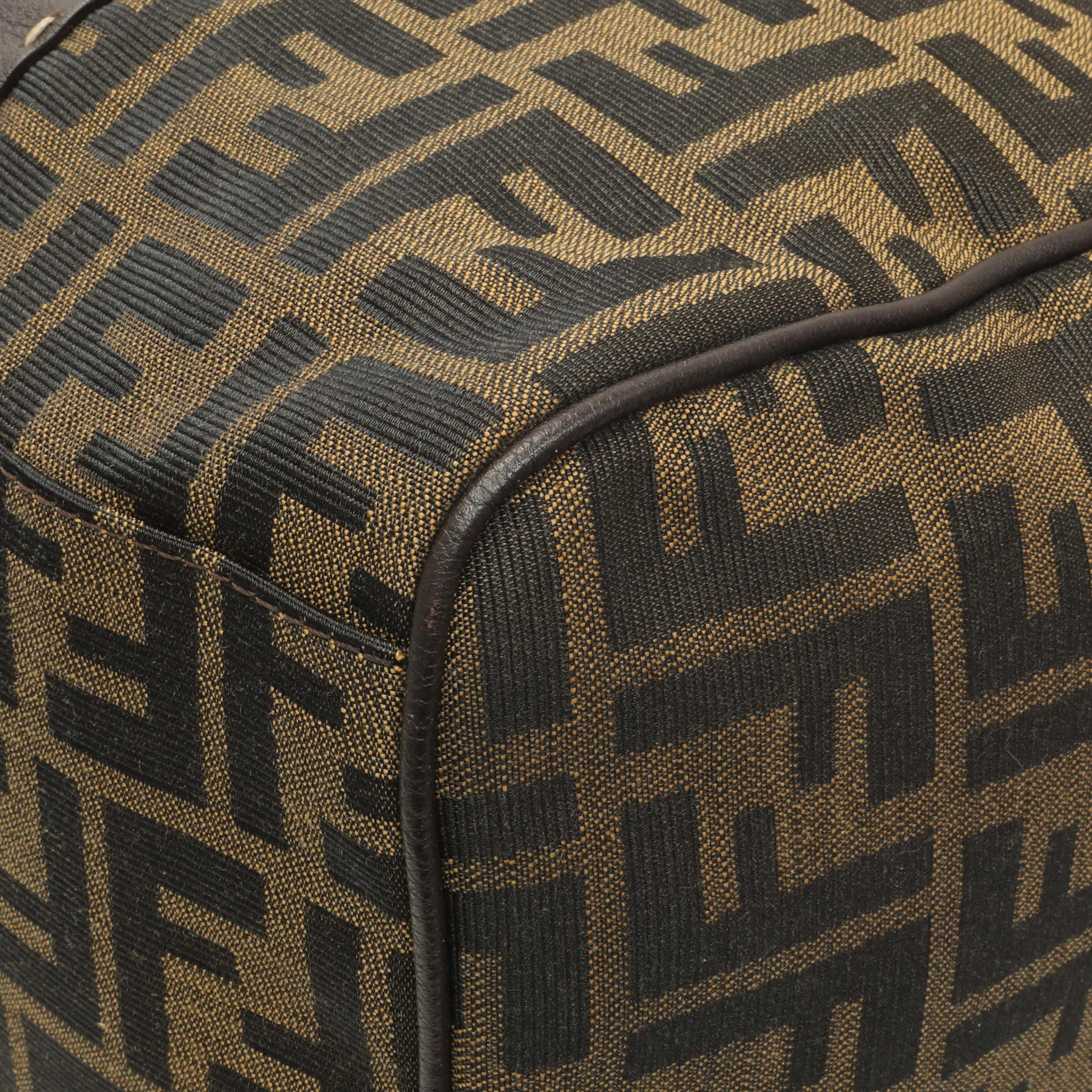 Fendi Zucca Selleria Large Boston Bag