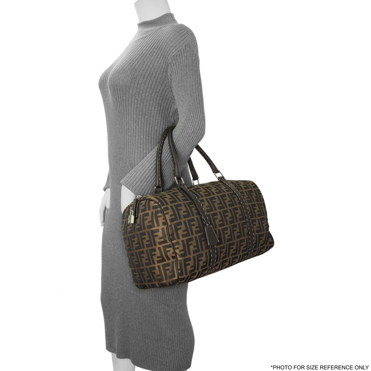 Fendi Zucca Selleria Large Boston Bag