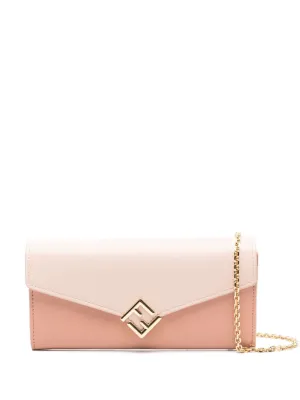 Ff diamonds leather wallet on chain