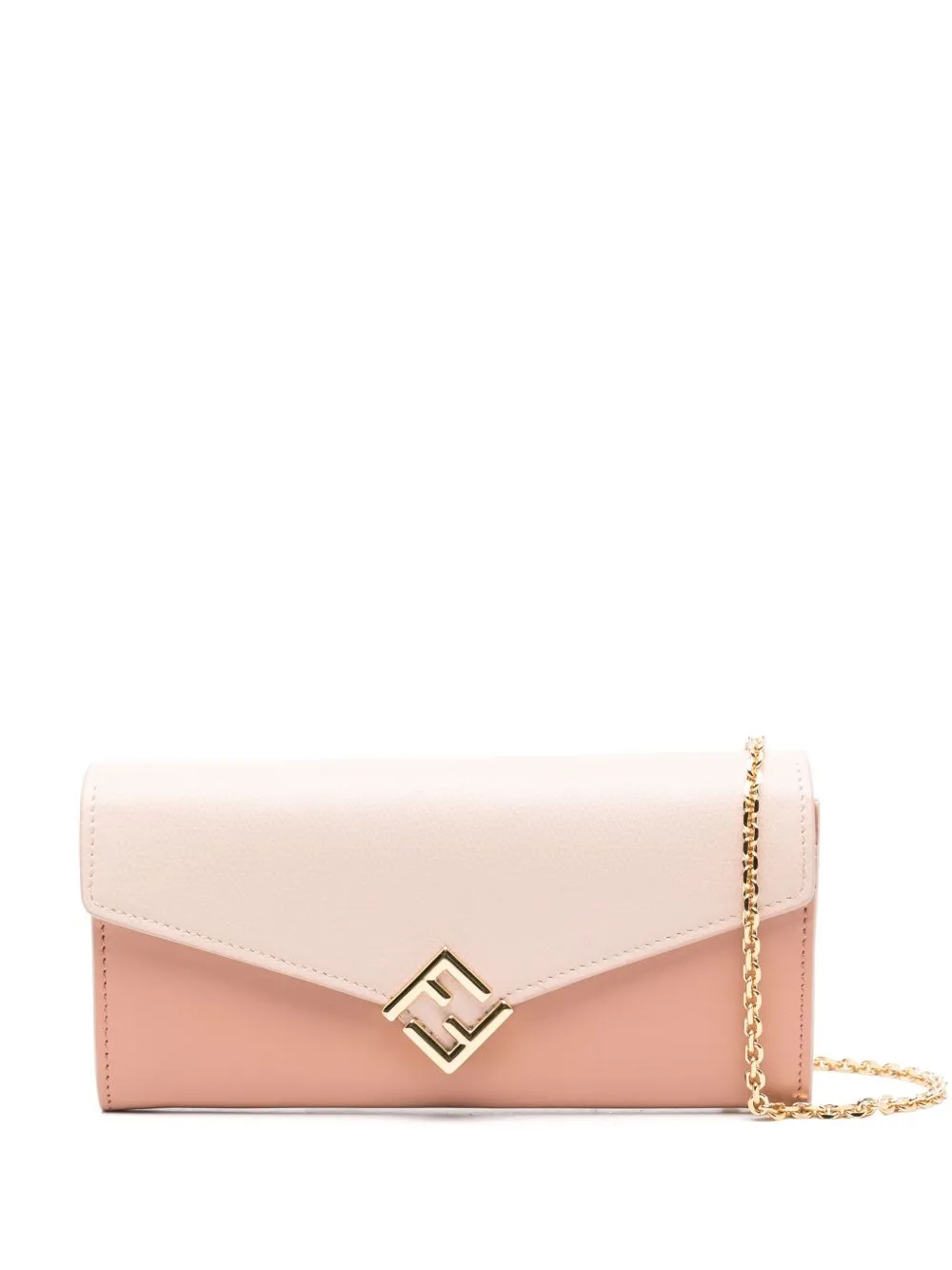 Ff diamonds leather wallet on chain