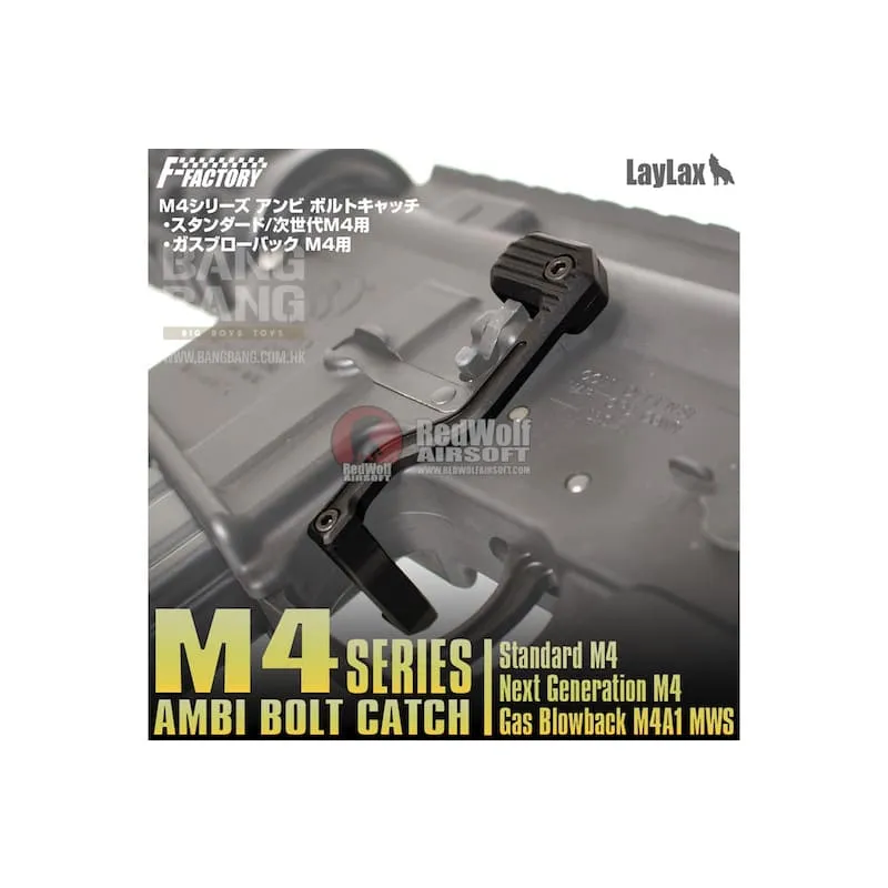 First Factory M4 Custom Ambi Bolt Catch for M4A1 MWS GBB Series - Black
