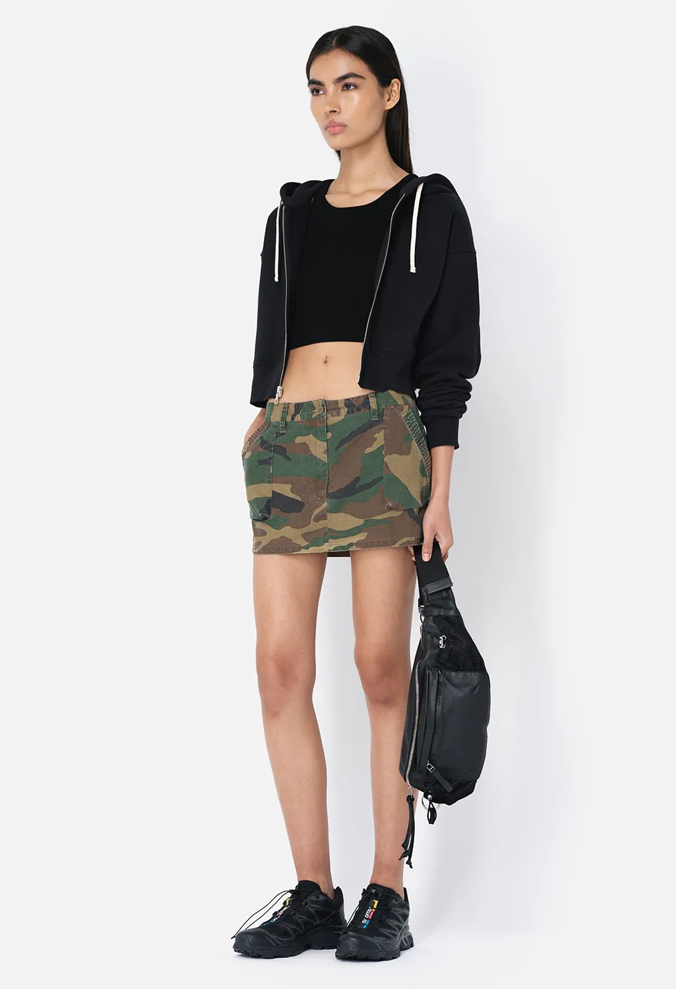 Fleeced Boca Zip Hoodie / Black