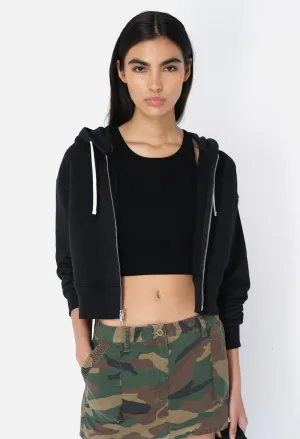 Fleeced Boca Zip Hoodie / Black
