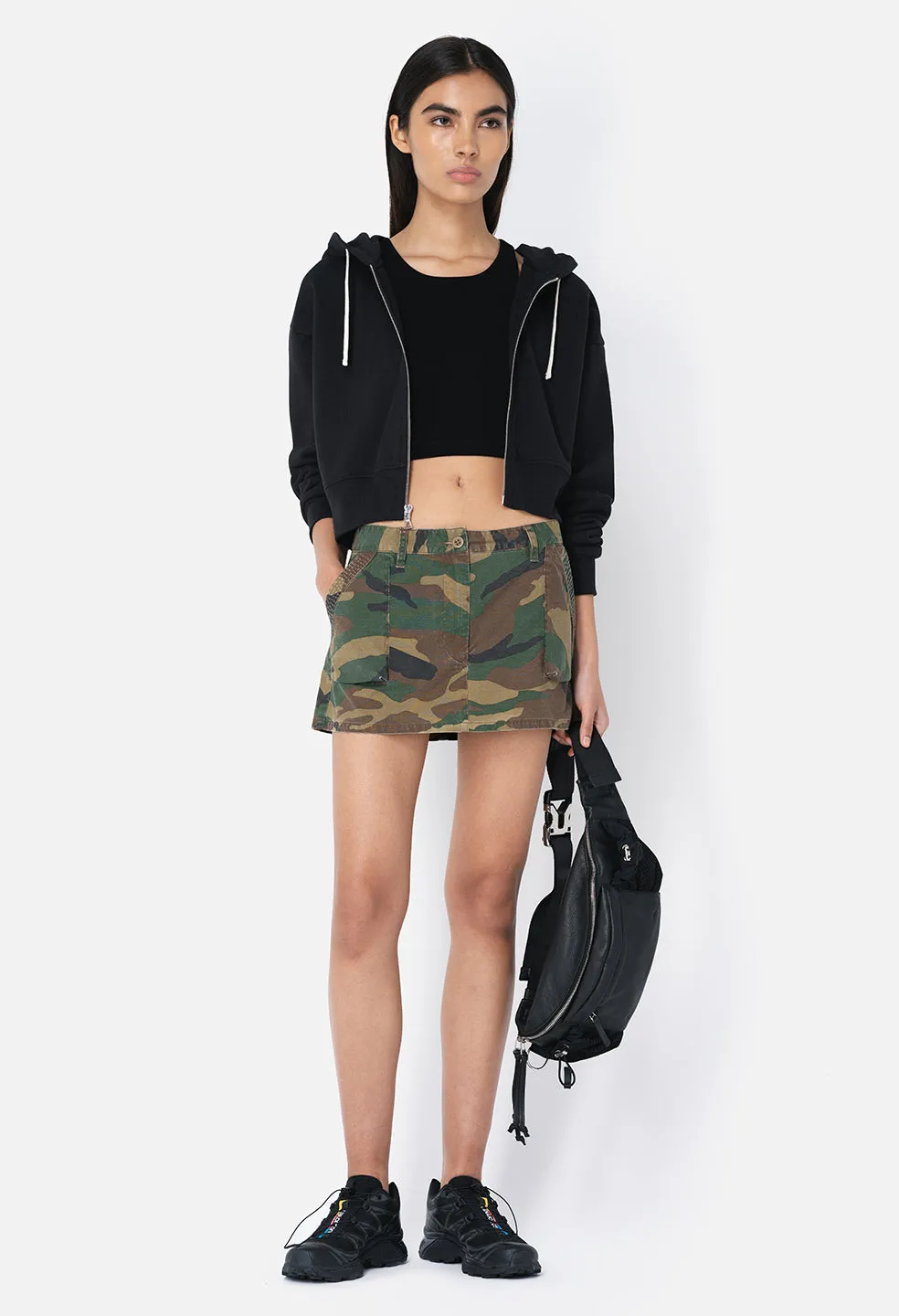 Fleeced Boca Zip Hoodie / Black