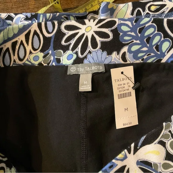 Floral Patterned Skirt - Black, Blue, White