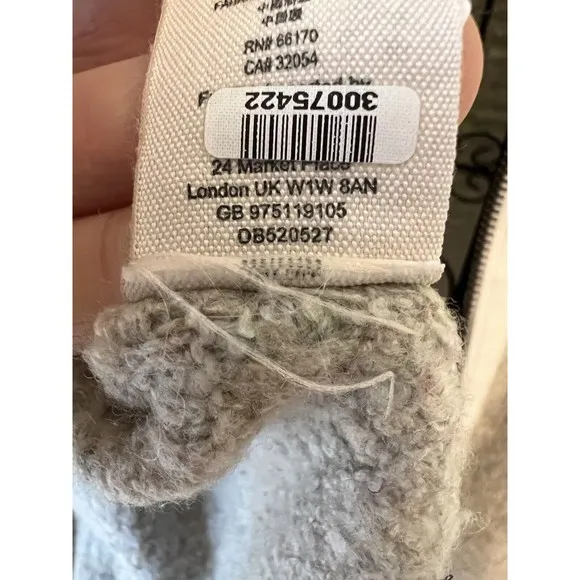Free People Cream Arctic Fox Mock Neck Zip Back Oversized Wool Blend Sweater S