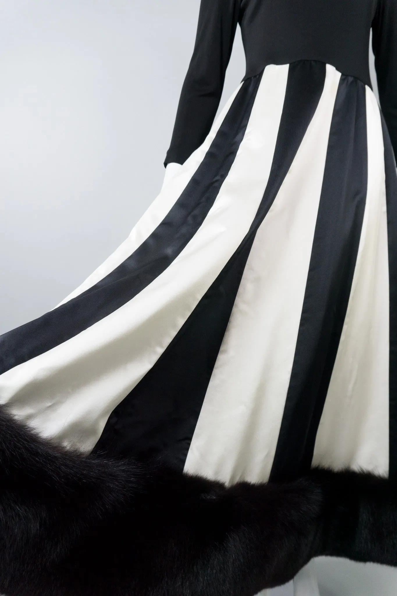 Fur Stripe Dress