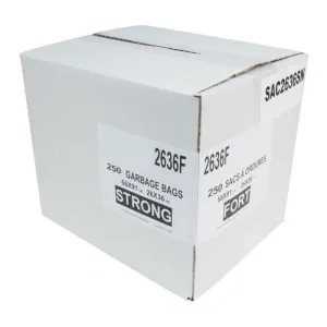 Garbage Trash Bags Strong 26" x 36" Black Box of 250