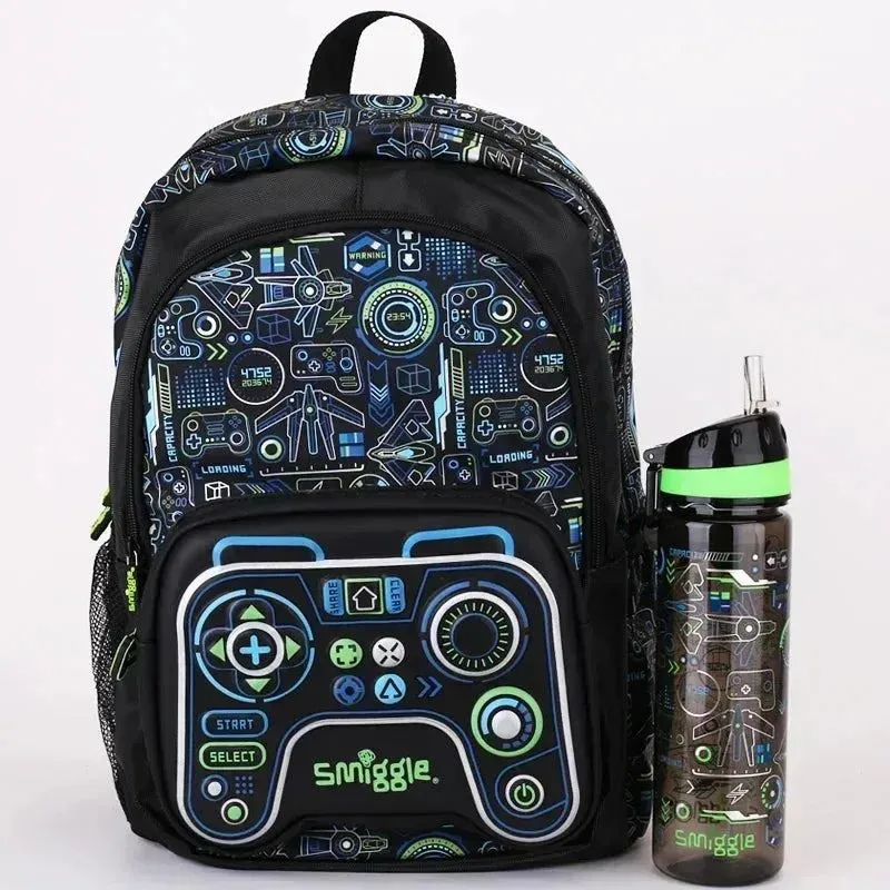 Genuine Australian Smiggle Black Game Controller Backpack Stationery Box Straw Kettle Crossbody Handle Meal Bag Student Gift
