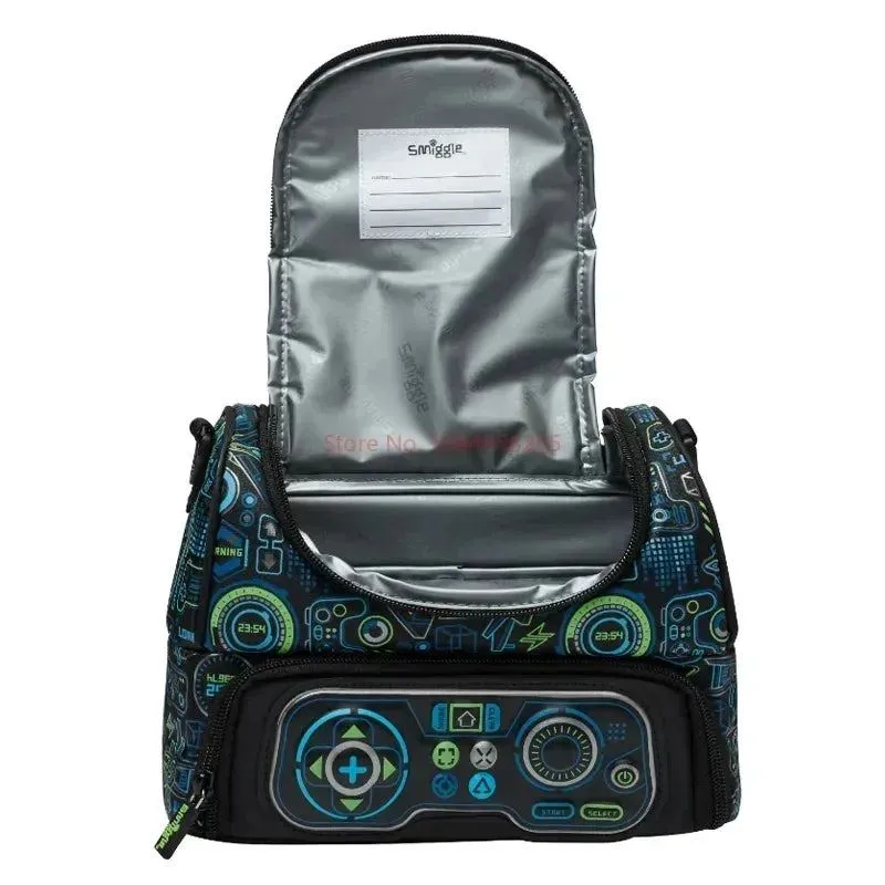 Genuine Australian Smiggle Black Game Controller Backpack Stationery Box Straw Kettle Crossbody Handle Meal Bag Student Gift